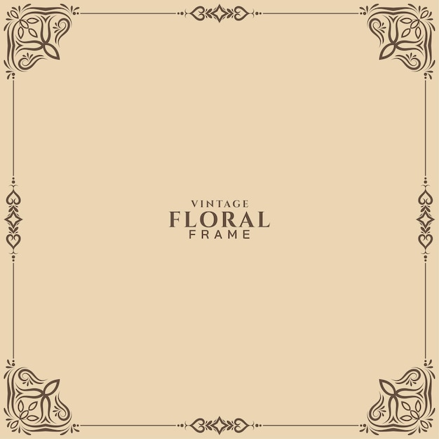 Design de fond classique ethnique Vintage floral frame