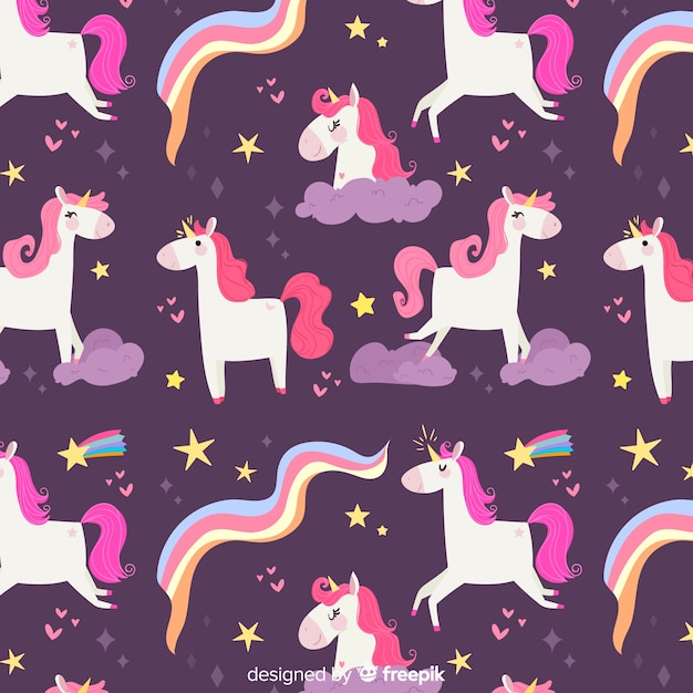 Design de fond Licorne design plat