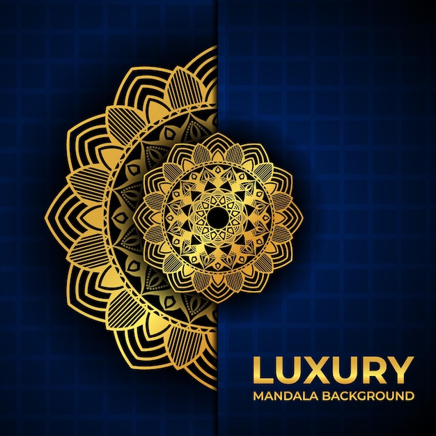 Design de fond de mandala de luxe de couleur dorée premium avec vecteur