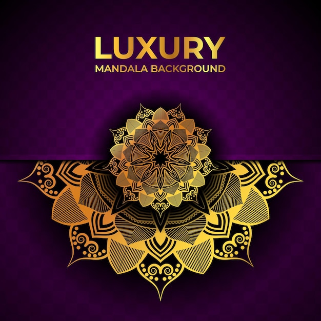 Design de fond de mandala de luxe de couleur dorée premium avec vecteur