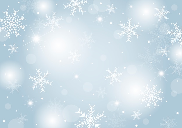 Design de fond de Noël de flocon de neige blanche et neige