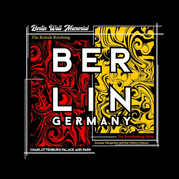 Design Graphique De Berlin Tshirt Dans Un Style Abstrait Vector Illustration