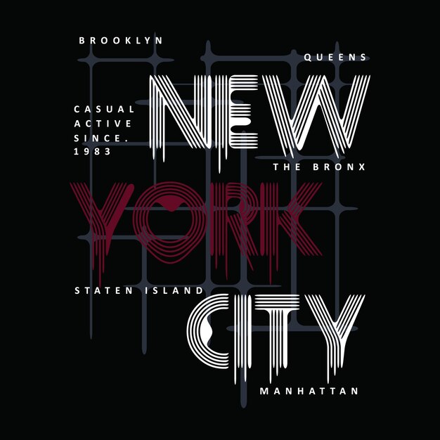 Vecteur design graphique de rue urbaine de brooklyn new york typographie illustration vectorielle pour imprimer un t-shirt