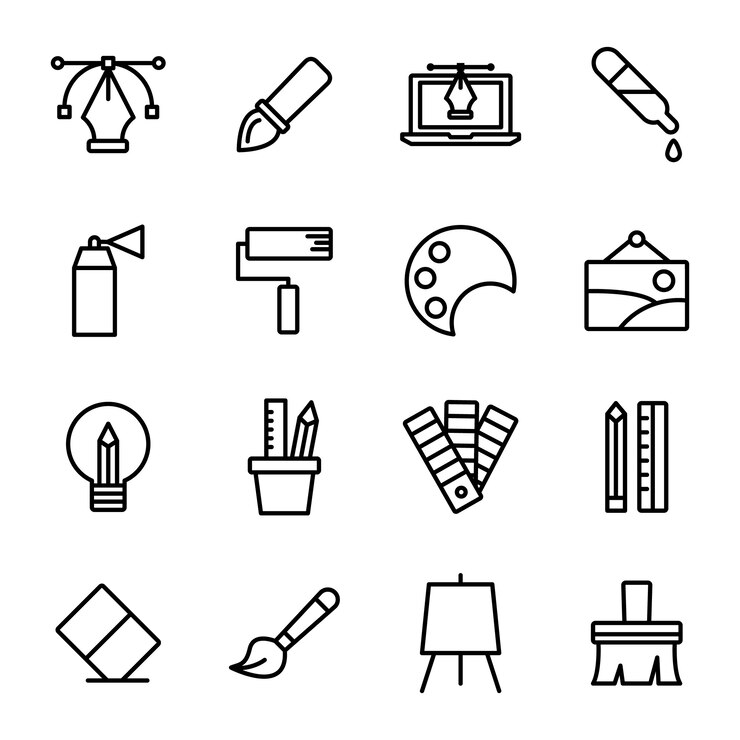 Design icon pack, contour icône stlye