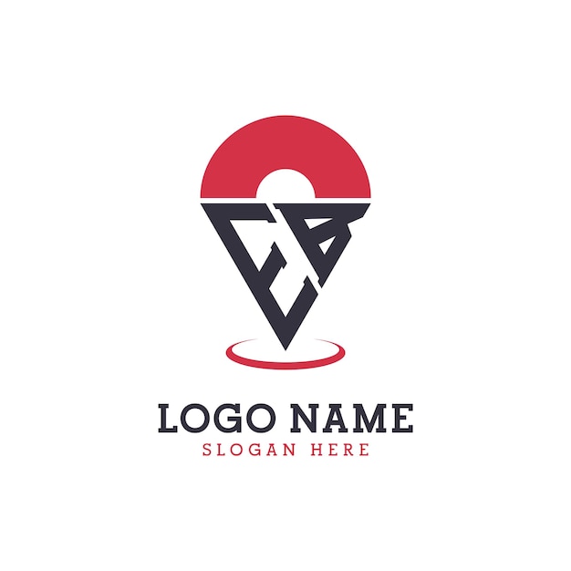 Design d'icône d'emplacement Logo EB Pinpoint moderne pour les applications de cartes de navigation et les entreprises basées sur l'emplacement