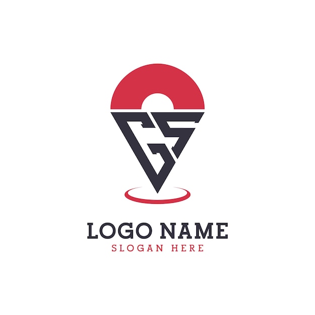 Design d'icône d'emplacement Logo GS Pinpoint moderne pour les applications de cartes de navigation et les entreprises basées sur l'emplacement