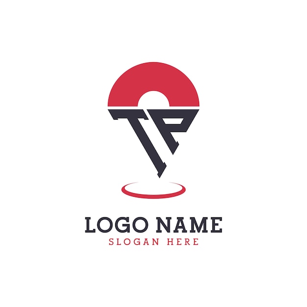 Design d'icône d'emplacement Logo TP Pinpoint moderne pour les applications de cartes de navigation et les entreprises basées sur l'emplacement