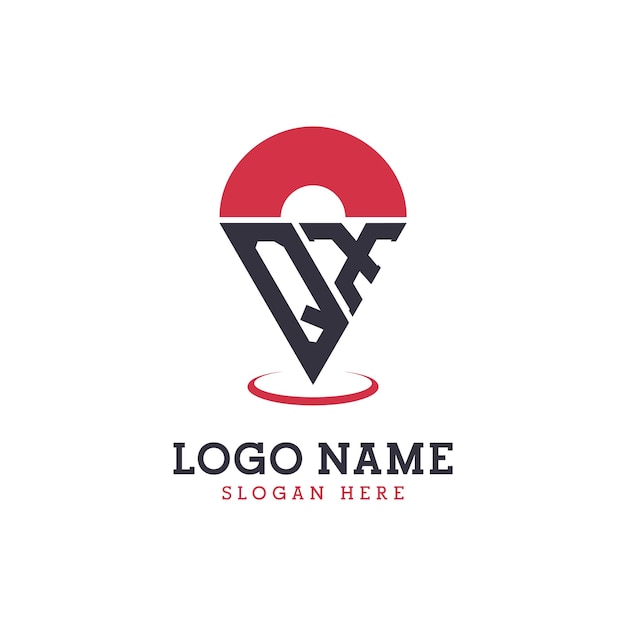 Design d'icône d'emplacement QX Logo moderne QX Pinpoint pour les applications de cartes de navigation et les entreprises basées sur l'emplacement