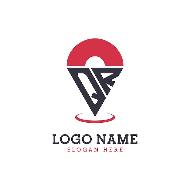 Design d'icône QR d'emplacement Logo QR pinpoint moderne pour les applications de cartes de navigation et les entreprises basées sur l'emplacement