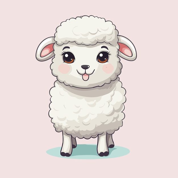 Design D'illustration De Dessins Animés Vectoriels De Moutons Mignons