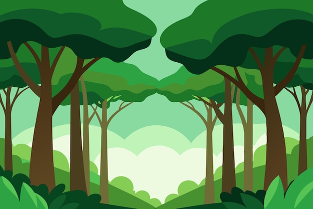 Design d'illustration d'œuvres d'art vectorielles sur fond forestier naturel