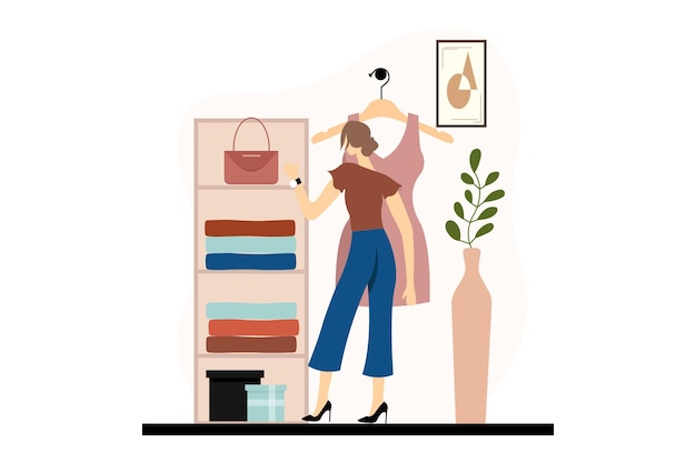 Design d'illustration plate de style mode