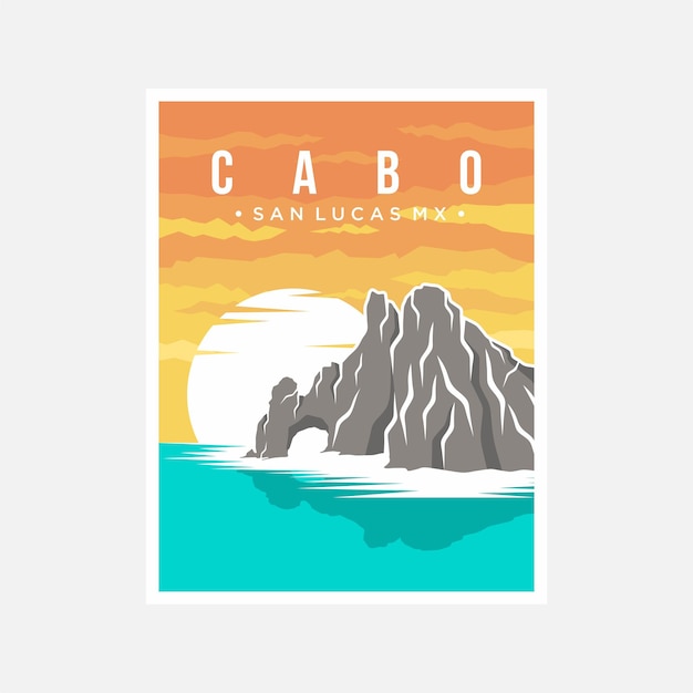 Vecteur design d'illustration vectorielle de l'affiche de cabo san lucas