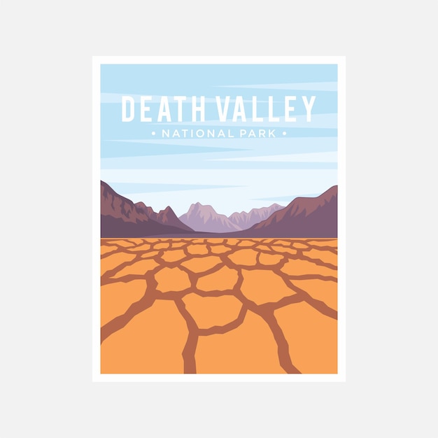 Vecteur design d'illustration vectorielle de l'affiche du parc national de la vallée de la mort