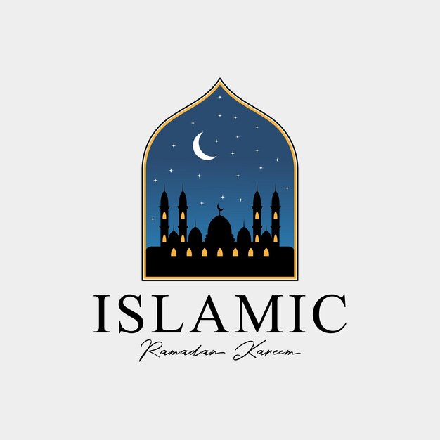 Vecteur design d'illustration vectorielle du logo de ramadan kareem ou de la mosquée