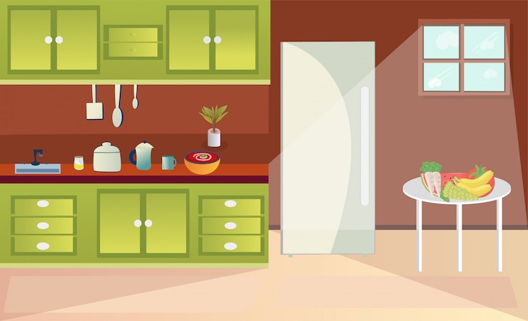 Vecteur design d&#39;intérieur de cuisine