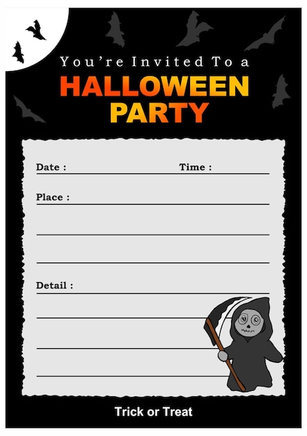 Vecteur design d'invitation à une fête d'halloween