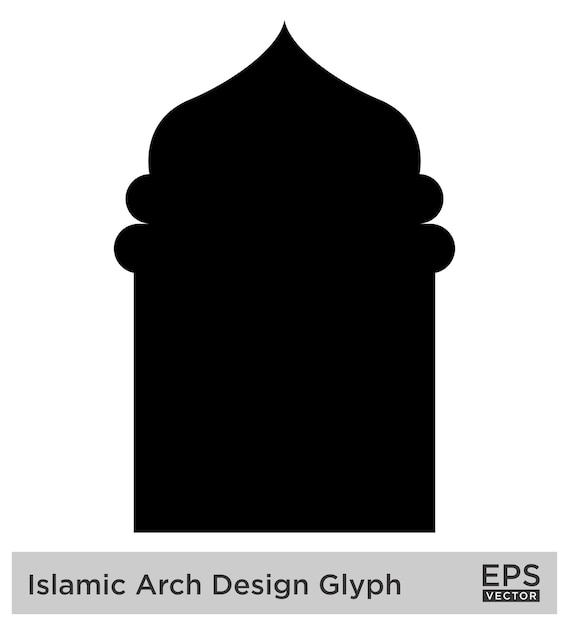 Design islamique de l'arc Glyphe noir Silhouettes remplies Design pictogramme symbole illustration visuelle