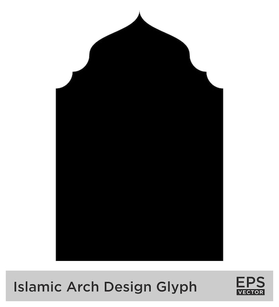 Design islamique de l'arc Glyphe noir Silhouettes remplies Design pictogramme symbole illustration visuelle