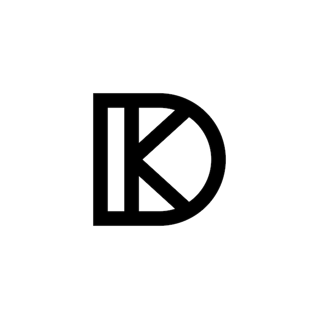 Vecteur design de la lettre dk ou du logo kd