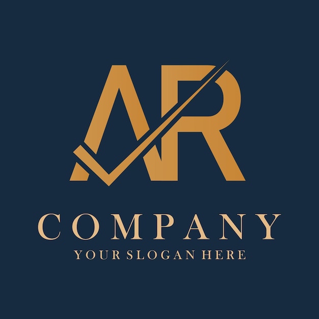Design de la lettre du logo AR modèle vectoriel initiales créatives lettre concept du logo AR