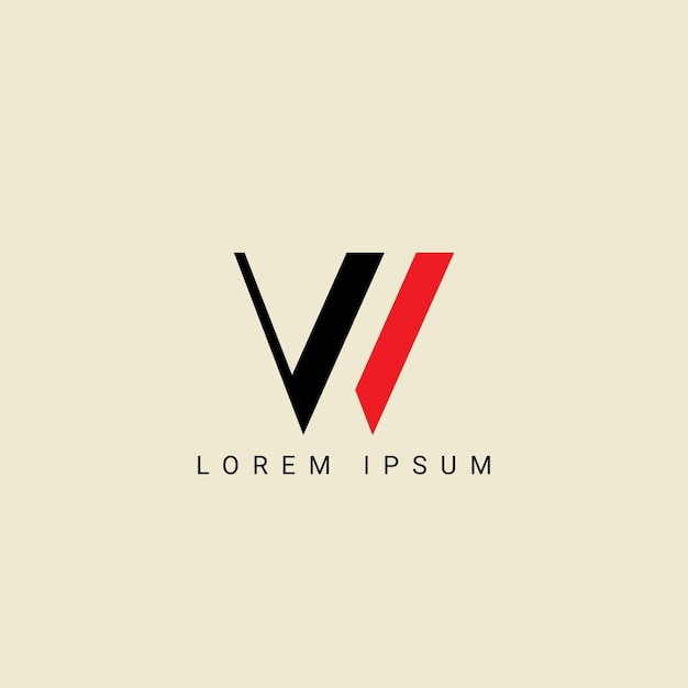 Design de lettre du logo VW cercle polygonal triangle hexagone plat et style simple avec couleur blanche