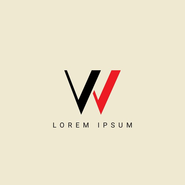 Design de lettre du logo VW cercle polygonal triangle hexagone plat et style simple avec couleur blanche