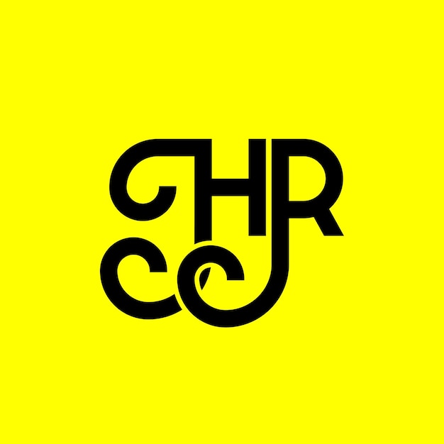 Vecteur design de lettre hr sur fond noir, initiales créatives, concept de lettre hr, logo hr, design de lettre blanche sur fond noir et logo hr.