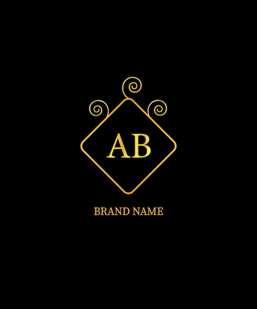 Design des lettres du logo AB Initiales créatives Concept des lettres