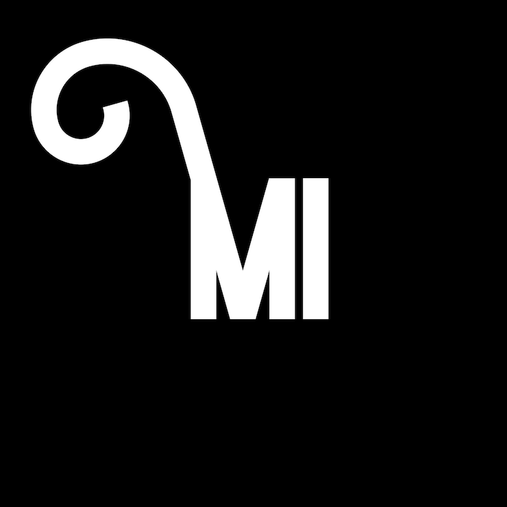 Vecteur design des lettres du logo mi les lettres initiales de l'icône du logo mi lettres abstraites mi modèle de conception de logo minimal m i vecteur de conception de lettres avec des couleurs noires mi logo