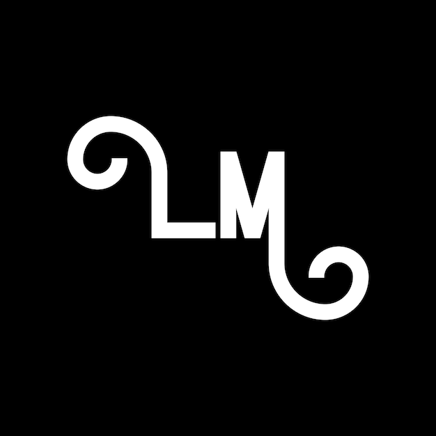 Vecteur design de lettres de logo lm initiales de lettres lm icône de logo lettres abstraites lm modèle de conception de logo minimal l m vecteur de conception de lettres avec des couleurs noires logo lm