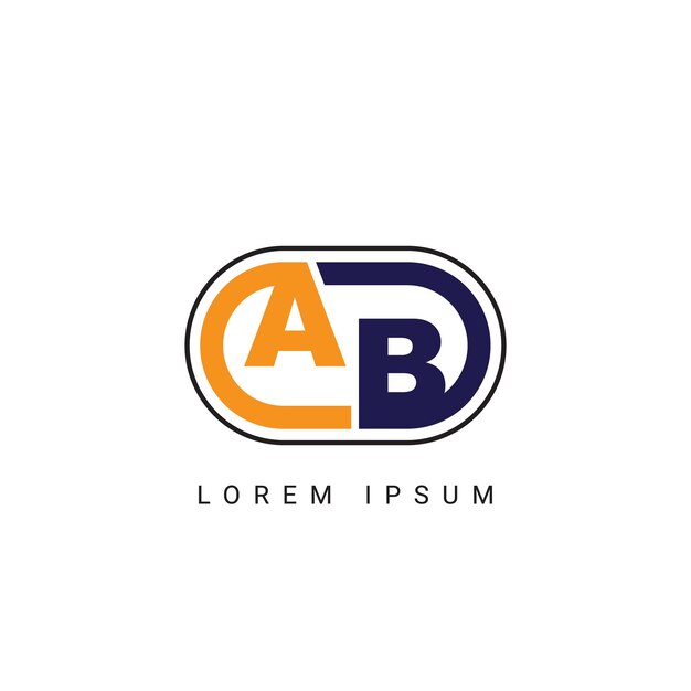 Vecteur design de logo ab ou ba avec une lettre de coupe créative design de logo initial