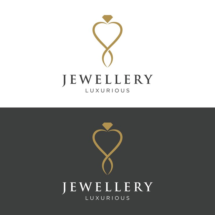 Design de logo de bijoux vintage de luxe avec une idée créative avec une forme d'anneau abstraite Logo pour boutique de bijoux entreprise de mode