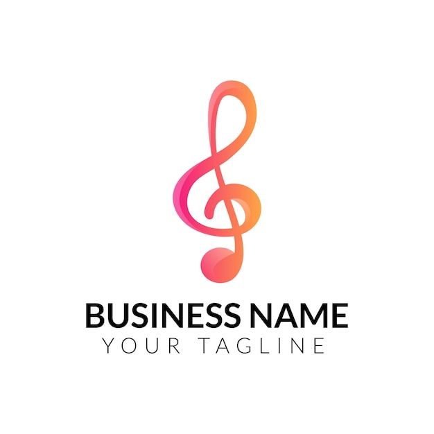 Design de logo coloré de panneau de musique