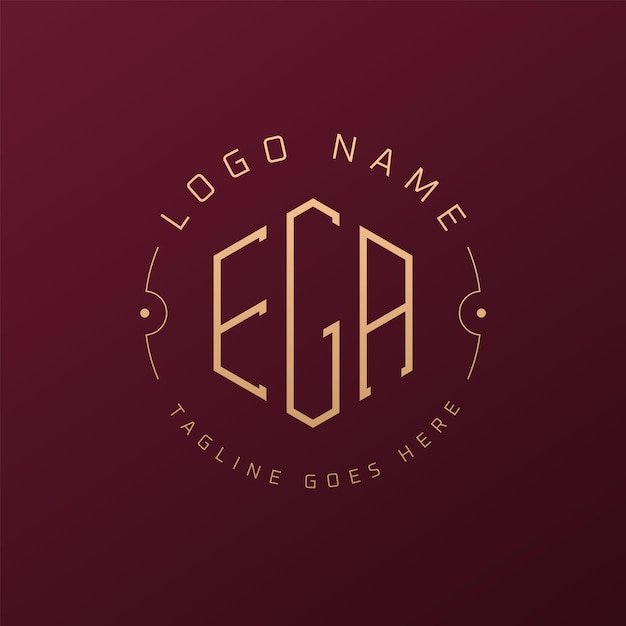 Design de logo EGA de luxe Lettre élégante Logo EGA monogramme Polygone minimaliste modèle de design de logo Ega