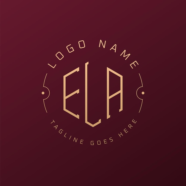 Design de logo ELA de luxe Lettre élégante ELA Monogramme de logo Minimaliste Polygone modèle de design de logo ELa