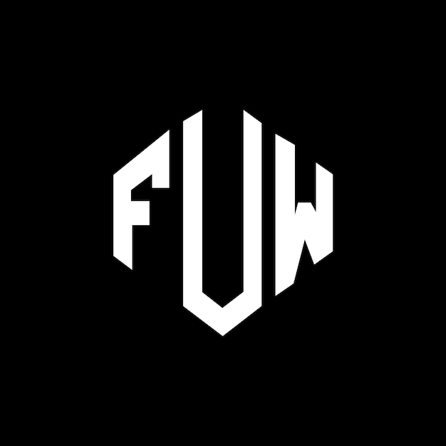 Vecteur design de logo fuw en forme de polygone fuw design de logo en forme de polygon et de cube fuw modèle de logo vectoriel hexagonal couleurs blanc et noir fuw monogramme logo d'entreprise et immobilier