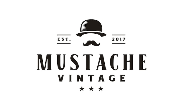 Vecteur design de logo gentleman hipster vintage