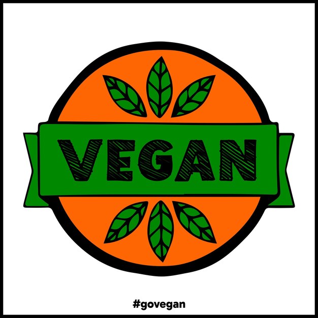 Design de logo d'image vectorielle de style de vie végétalien