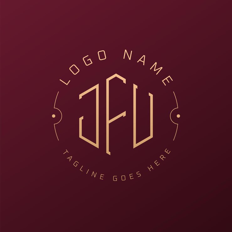 Vecteur design de logo jfu de luxe lettre élégante logo jfu monogramme minimaliste polygone modèle de design de logo jfu