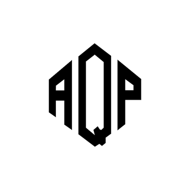 Vecteur design de logo de lettre aqp avec forme de polygone aqp polygone et forme de cube design de logo aqp hexagone modèle de logo vectoriel couleurs blanc et noir aqp monogramme logo d'entreprise et immobilier