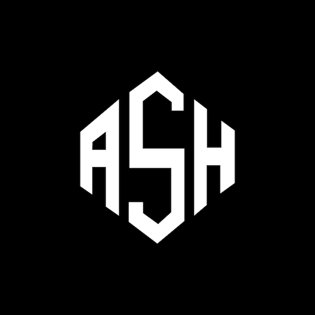 Vecteur design de logo de lettre ash avec forme de polygone ash polygone et forme de cube design de logo ash hexagone modèle de logo vectoriel couleurs blanc et noir ash monogramme logo d'entreprise et immobilier