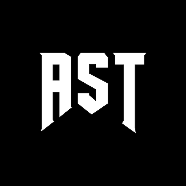Design de logo de lettre AST pour une entreprise de technologie AST logo design combinaison de couleurs noir et blanc AST logo AST vecteur AST design AST icône AST alphabet AST typographie logo design
