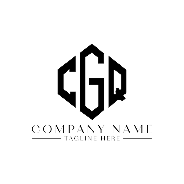 Vecteur design de logo de lettre cgq avec forme de polygone cgq polygone et forme de cube design de logo cgq hexagone modèle de logo vectoriel couleurs blanches et noires cgq monogramme logo d'entreprise et immobilier