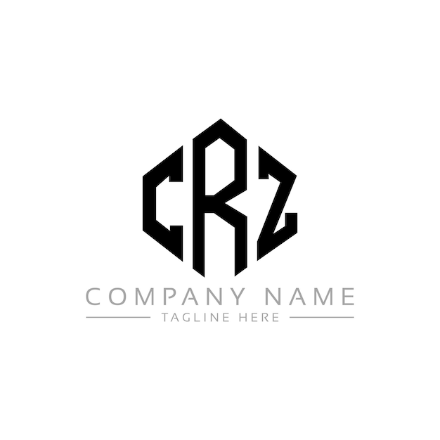 Vecteur design de logo de lettre crz avec forme de polygone crz polygone et forme de cube design de logo crz hexagone modèle de logo vectoriel couleurs blanches et noires monogramme crz logo d'entreprise et immobilier