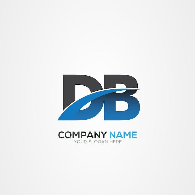 Design de logo de lettre DB ou BD avec une coupe créative Design de logo créatif