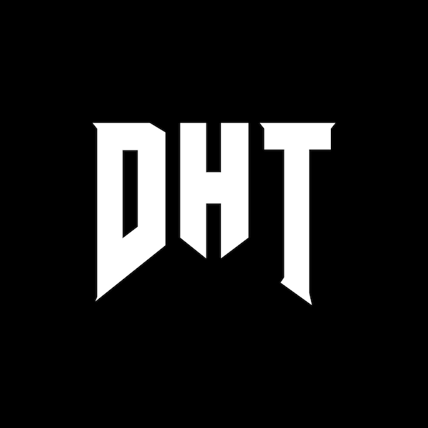Design de logo de lettre DHT pour une entreprise de technologie DHT logo design combinaison de couleurs noir et blanc DHT logo DHT vecteur DHT design DHT icône DHT alphabet DHT typographie logo design