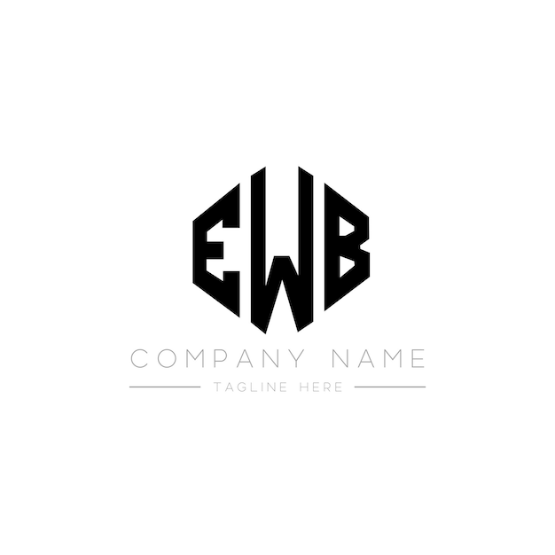 Vecteur design de logo de lettre ewb avec forme de polygone ewb design de logo en forme de polygon et de cube ewb modèle de logo vectoriel hexagonal ewb couleurs blanc et noir ewb monogramme logo d'entreprise et immobilier