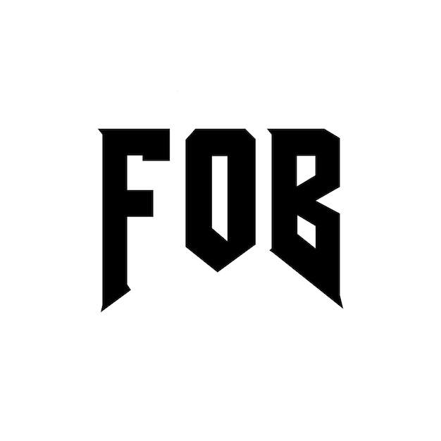 Design de logo de lettre FOB pour une entreprise de technologie Design de logo FOB combinaison de couleurs noir et blanc Logo FOB vecteur FOB Design d'icône FOB Alphabet FOB Design de logo typographique FOB