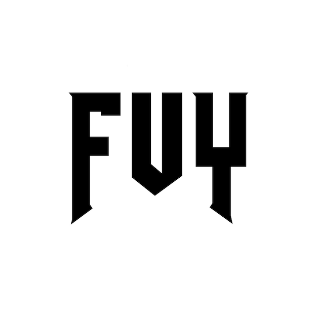Design de logo de lettre FUY pour une entreprise de technologie Design de logo FUY combinaison de couleurs noir et blanc Logo FUY vecteur FUY design Icône FUY alphabet FUY typographie Design de logo
